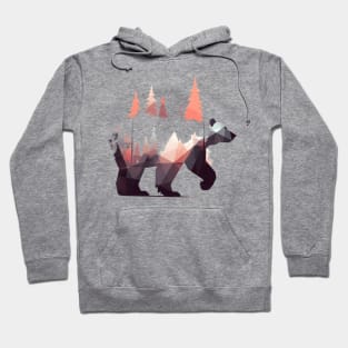 Bear double exposure forest Hoodie